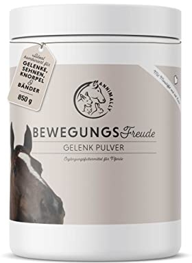 Annimally Gelenk Pulver für Pferde 850g mit Teufelskralle, MSM (Schwefel), Glucosamin, Hyaluronsäure, Chondroitin - Zusatzfutter für die Stärkung der Gelenke beim Pferd - Alternative zu Liquid