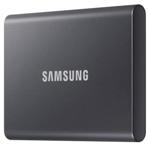 Samsung Portable SSD T7, SSD 1 TB, USB 3.2 Gen.2, 1.050 MB/s Lesen, 1.000 MB/s Schreiben, Externe SSD-Festplatte für iPhone 15 und neuer, Mac, PC, Smartphone und Spielkonsole, Grau, MU-PC1T0T/WW