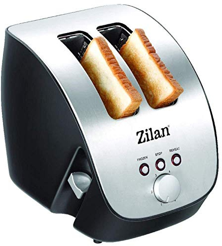 Edelstahl Toaster | 2 Scheiben | Design | Schräg | Toastautomat | Röstautomat | 1000 Watt | Edelstahl-Gehäuse | Stufenlos einstellbar | INOX-Design