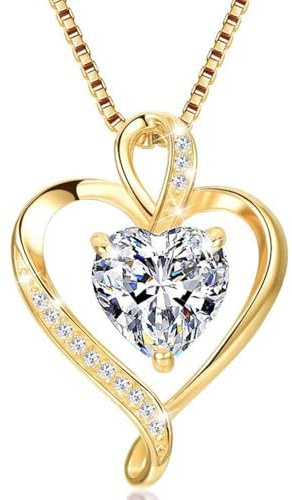 LAVUMO Herzkette Echt Silber 925/Messing Silber Rosegold Gold Damen Halskette-Herz änhänger Kette Damen Schmuck Geschenk für Frau Frauen an Geburtstags Weihnachten Valentinstag Hypoallergen Ketten