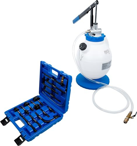 BGS 9992 | Getriebeöl-Befüllgerät mit Handpumpe | 8 Adapter | 7 l | Für Schalt- und Automatikgetriebe | SAE0 - SAE140 | 80 cm³ pro Pumpenhub