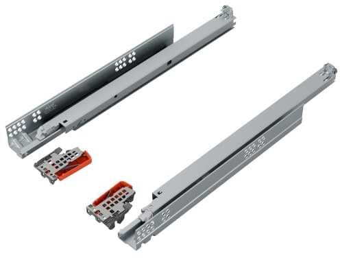blum TANDEM Schubladenauszug 500mm Vollauszug | Unterflurführung Softclose | Schubladenschienen unsichtbar unter der Schublade | Blumotion Soft-Close | echter Vollauszug bis 30kg | Bodenmontage verzinkt