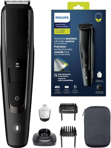 Philips Barttrimmer BT5515/15, Testsieger Stiftung Warentest, Bartschneider, 40 Längeneinstellungen, gleichmäßiges Trimmen dank Lift & Trim System, selbstschärfende Metallklingen, 90min Akkulaufzeit
