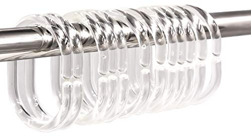 Top-Spring Duschvorhangringe aus Kunststoff, 24 Stück, transparent