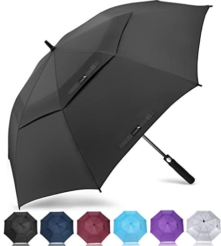 ZOMAKE Regenschirm Groß Sturmfest XL - Großer Golf-Regenschirm, Windsicher & Stabil, Automatik Großer Schirm, Herren & Damen, 2 Personen, Outdoor & Reise(Schwarz)