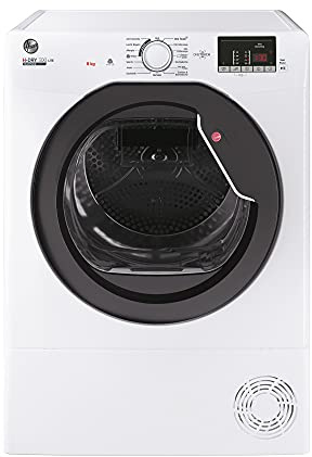 Hoover HLE H8A2DKEX-84 Wärmepumpentrockner / 8 kg/Smarte Bedienung mit NFC-Technologie/AquaVision-Kondenswasserbehälter mit optischer Füllanzeige direkt im Bullauge/Deutsche Bedienblende, Weiß