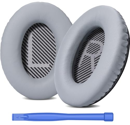 Ersatz Ohrpolster für Bose Quietcomfort 35 ii Over-Ear Kopfhörer (Grau) | kompatibel mit Bose QC35 QC 45 QC25 und Quiet Comfort 35 II, Komfortabel und langlebig