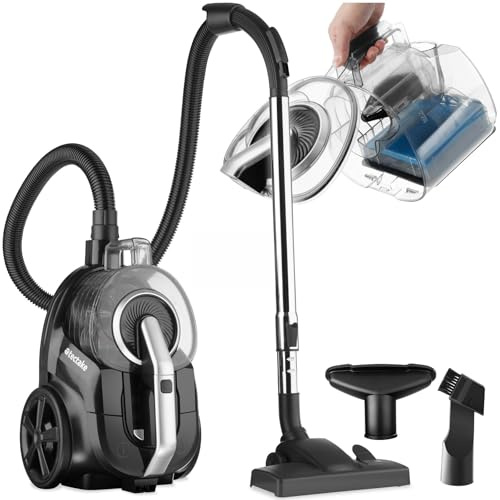 tectake® Staubsauger beutellos, VC900, 900 W, stark, beutelloser Bodenstaubsauger mit Kabel, für Tierhaare, Easy clean ohne Beutel für Teppichboden und Hartboden
