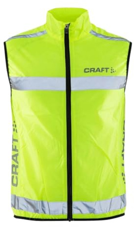 Craft Windweste Visibility Vest (Gr.S-XXL), Warnweste Unisex mit Reißverschluss, Fahrradweste, Laufweste, Reflektierend, M