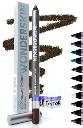 Wonderskin Eyeliner Stift 1440 Langhaftender Brauner Glitzer Kajalstift - Wasserfester, anspitzbarer Kajalstift & wischfester (Gold Mocha)