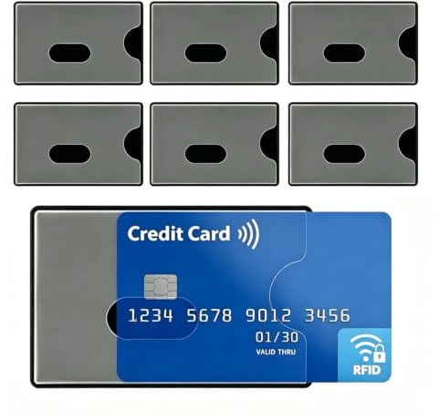 RAMTRIO TÜV geprüfte RFID Blocker Schutzhülle 6 Stück Sicherheit gegen Datenklau Kartenhülle und EC Karten Bankkarten, NFC Schutzhüllen Kartenschutzhülle für Kreditkarten Ausweis transparent