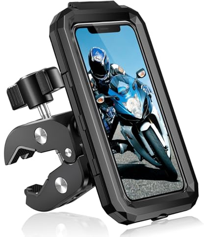 BTNEEU Handyhalterung Motorrad Wasserdicht Universal Fahrrad Handyhalterung Lenker 360° Drehbar Roller Smartphone Handyhalter Anti-Vibration Handy Halterung Moped für 5,5-7,0 Zoll Smartphone