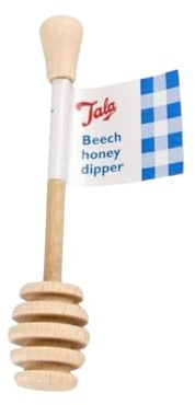 Tala Honiglöffel aus Buchenholz FSC Zertifiziert zum Dosieren von Honig | Honiglöffel aus FSC zertifiziertem Buchenholz mit gerillter Form zum Dosieren und Servieren von Honig, Sirup und Melasse