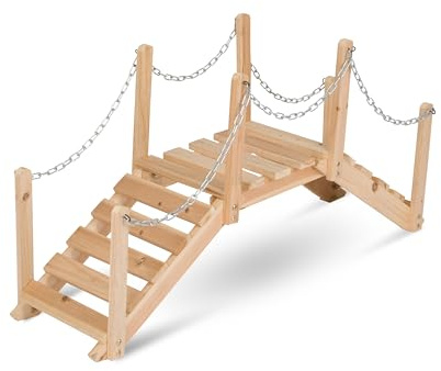 Shine Company Gartenbrücke aus Zedernholz mit Seitenschienen Natur 4963N