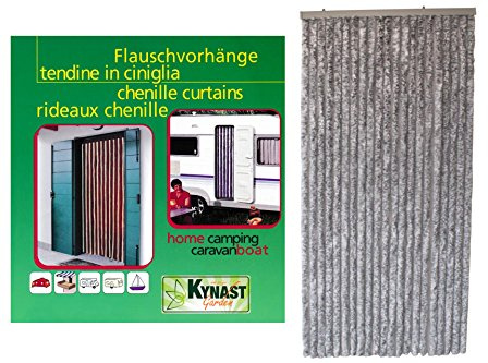 Unbekannt Flauschvorhang 90 x 200 cm Chenille Türvorhang grau Vorhang