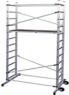 Facal 5985836 Clic, Alu Heimwerkergerüst, Fahrgerüst mit Treppenverstellung, 4,36 m Arbeitshöhe