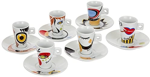 Zeller, Porzellan, Espressotassen Set 12-teilig Faces, Dekor, Weiß