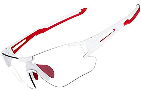ROCKBROS Fahrradbrille Selbsttönend für Damen Herren, Photochrome Radsportbrille Sonnenbrille mit UV400 Schutz Transprante Gläser für Outdoorsports