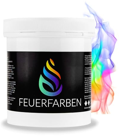 Feuerfarben Pulver für buntes Feuer 250 Gramm für Feuerstellen, Kamin, Ofen, Lagerfeuer oder für Outdoor-Events. Mach Dein Feuer bunt! Feuer Farbe ausprobieren und genießen.