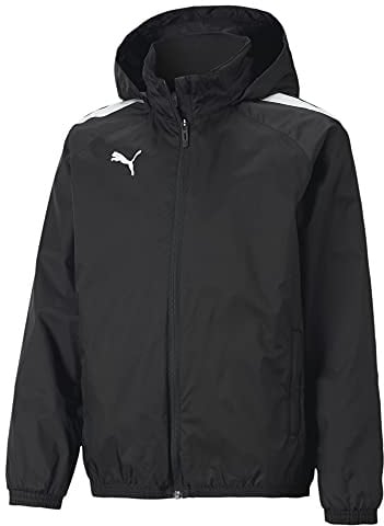 PUMA Unisex Kinder Teamliga All Weather Jkt Jr Sweater, Puma Black-puma Black, 176 EU