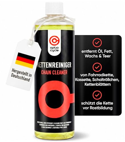 Optio Cycle Kettenreiniger Fahrradkette 500 ml – Fahrrad Kettenreiniger Flüssig | Antriebsreiniger & Degreaser für Fahrradketten | Fahrradketten Reiniger für E-Bike, MTB | Entfernt Öl, Fett, Wachs