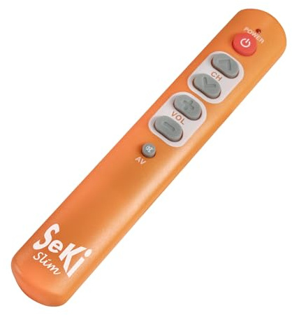 SeKi Slim orange lernfähige Universal-Fernbedienung mit großen Tasten - für Senioren + Kinder