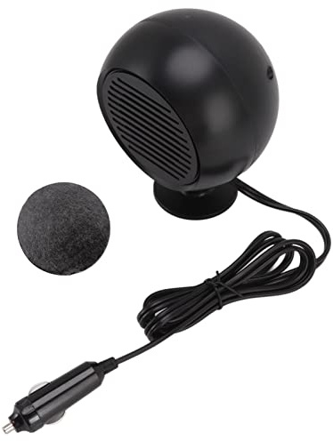 Topyond Auto-Heizlüfter, 2 in 1 Heizung Kühlung Scheibenenteiser, 12V 360° Drehbar Tragbare Autoheizung, Auto Heizung Entfroster, Schwarzer Planet Form Design