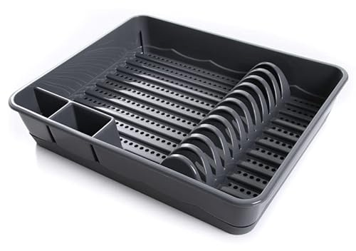 rg-vertrieb Abtropfgestell Abtropfständer Geschirrablage Abtropfschale Abtropfgitter Abtropfkorb Geschirr Korb 42 x 34cm (Grau)