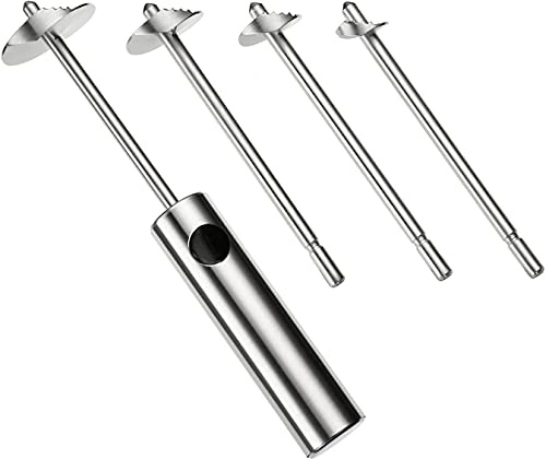 Lurch 220295 Twister EDS 5teilig / Gemüsebohrer zum Aushöhlen von Obst und Gemüse mit Vier Bohraufsätzen aus Edelstahl, 26cm, Silber
