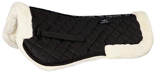 Equinate gepolstertes Sattelpad Sidney mit synthetischem Lammfell Pferd Pony S Schwarz