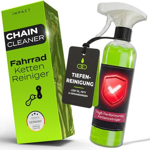 IMPACT® Kettenreiniger Fahrradkette 500ml [FÜR ALLE RÄDER & KETTEN] - Universeller Fahrradketten Reiniger - Schnelle & einfache Reinigung - Fahrrad Kettenreiniger umweltverträglich - Made in Germany