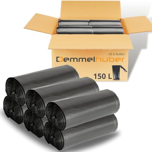 Müllsäcke 150L extrastark & reißfest 75 μm Müllbeutel, 6 Rollen