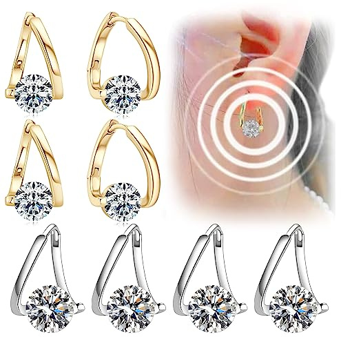 8PCS Lymphvity Germanium Ohrring Lymphdrainage Magnet Damen Magnetfeldtherapie Lymphatische Ohrringe für Frauen und Mädchen