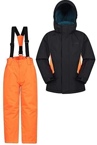 Mountain Warehouse Kinder-Ski-Set aus unisex Winterjacke und Hose - Zweiteiler für Schnee, Winterset/Regen-Set für Jungen und Mädchen, Regen-Ganzkörperanzug Orange (01) Kinder 164 EU (13 Jahre)