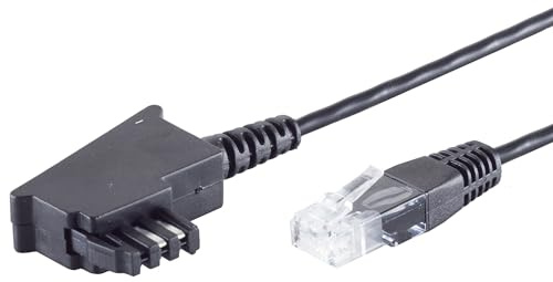1aTTack.de 1x 20m - Routerkabel TAE-F auf RJ45 (8P2C) TAE Kabel Anschlusskabel Router an Telefondose kompatibel mit DSL VDSL ADSL Fritzbox Internet - schwarz