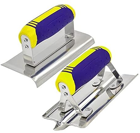 Tagtight Edelstahl Beton Glättekelle, Premium Glättekelle und Fugenfräser Set, Maurerkelle mit Softgriff, Glättspachtel Putzkellen für Trockenbau und Finish, Rostfreier Spachtel Trockenbau Werkzeug