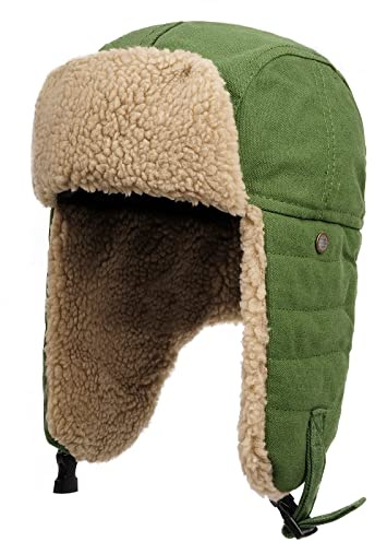Clape Unisex Fliegermütze Trappermütze Bomber Hut Warme Wintermütze Atemventil Trooper Hut Jagdhut Ushanka Ohrenklappe Kinnriemen und Winddichte mütze für Herren und Damen
