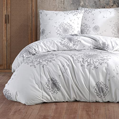 Buymax Bettwäsche 135x200 cm 4-teilig – Bettwäsche Set Renforcé 100% Baumwolle, 2 x Bettbezug 135x200 cm und 2 x Kissenbezüge 80x80 cm, Oeko-TEX, Reißverschluss, weich und atmungsaktiv