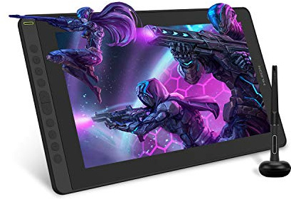 HUION Kamvas 16 Grafiktablett mit Display, 15,6 Zoll | Volllaminatbildschirm, 10 Tasten, 8192 Druckstufen, Android Unterstützung, Verstellbarer Ständer