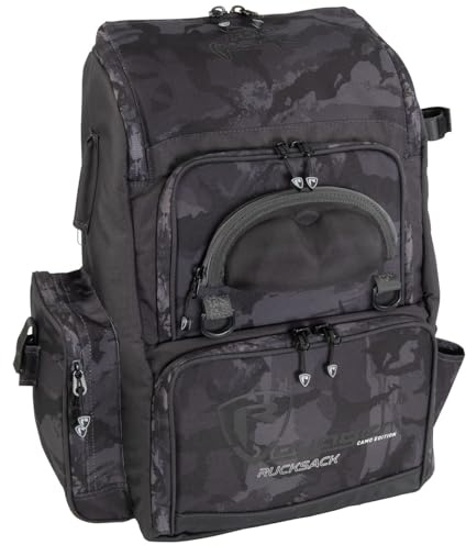 Fox Rage Voyager Camo Rucksack 50x39x26cm - Angelrucksack, Rucksack für Kunstköder und Zubehör, Angeltasche fürs Spinnfischen