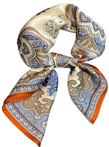 FAIRYGATE Seidentuch Damen Bandana Seide Gefühl Halstuch Damen Kopftuch Vierecktuch Groß Seide Schal 70 x 70 cm Bunte 95019