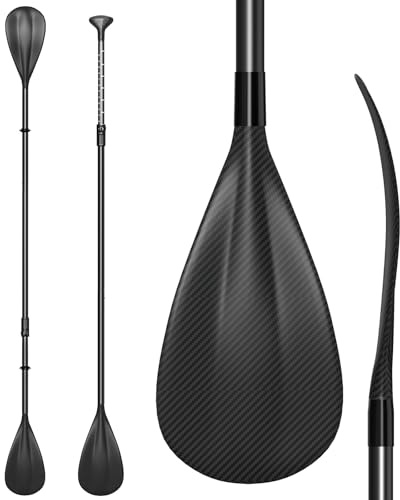 Awstrokine 2-in-1 SUP Paddel Aluminium, 4-teilig faltbar & verstellbar, mit verstärkten PP-Blättern, für Kajak und Stand Up Paddle Board