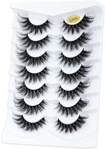 Falsche Wimpern 6D Künstliche Wimpern Set, Wiederverwendbare natürliche Wimpern (G886)