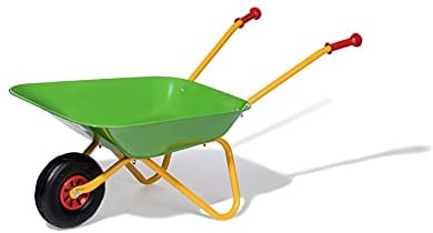 Rolly Toys Kinderschubkarre (Farbe gelb/grün, Gartenschubkarre, Metallschubkarre, Spielzeug für Kinder ab 2,5 Jahren, belastbar bis 25 kg, Gartenwerkzeug für Kinder) 271900