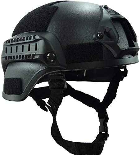 Taktischer Helm, multifunktionaler Mich 2000 Style Airsoft Paintball Helm mit NVG Mount und Seitenschiene