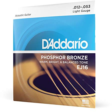 D'Addario EJ16 Phosphorbronze-Saiten für Akustikgitarren, Light, 12-53