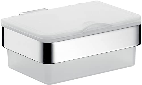 Emco Loft Feuchttücherbox (Kunststoff weiß/Chrom, Breite 155,5 mm, Feuchtpapierspender für Toiletten) 53900101