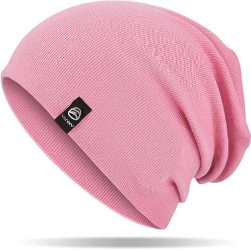 YANIKY Mütze Damen, Leichte Beanie Mütze Herren, Baumwolle Dünne Mütze | Chemo Mütze Damen Weiche Bequeme Unisex Slouch Beanie Longbeanie für Alle Jahreszeiten