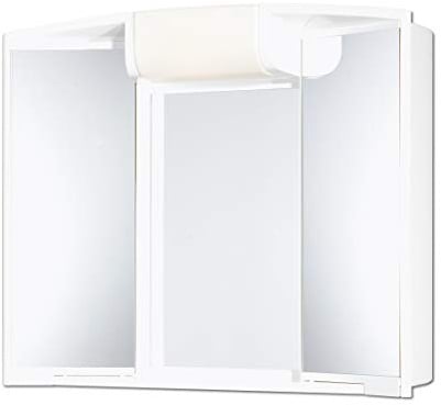 Jokey Spiegelschrank Angy mit Ablage & mit LED Beleuchtung 59 cm breit, Kunststoff Spiegelschrank in Weiß