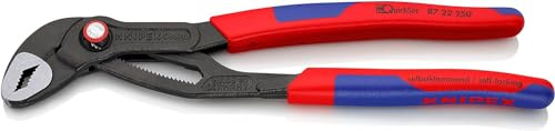 KNIPEX Cobra QuickSet Hightech-Wasserpumpenzange, 87 22 250 | Mit schlanken Mehrkomponenten-Hüllen 250 mm